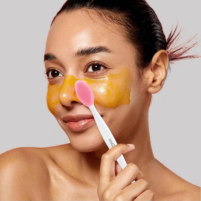 MSQ 5 PCS Lip Scrub Brush, Double-end Silicone Nose Clean Brush Lip Exfoliating Brush for Men Women Double-Sided Soft ​Lip Brush for ​Smoth Lip Appearance - Image 5